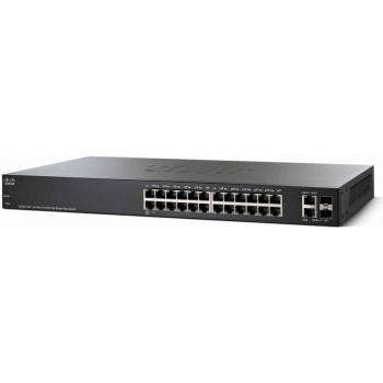 Smart Switch Cisco SF220-24P con 24 porte Fast Ethernet e due uplink Gigabit Ethernet (GbE) e PoE da 180 watt, protezione limitata a vita (SF220-24P-K9-EU)