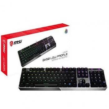 MSI Vigor GK50 Low Profile IT Tastiera Gaming Meccanica (Kailh LP White), retroilluminazione LED RGB Mystic Light per singolo tasto, design tasti ottagonale, Gaming e Ufficio, Layout ITALIANO QWERTY