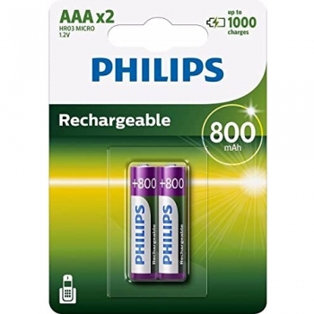 PILAS PHILIPS RECARGABLE R03B4A70 AAA 800MAH PACK2