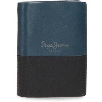 Pepe Jeans. Cartera de piel Dual vertical con monedero Azul marino