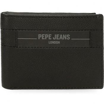 Pepe Jeans. Cartera de piel Checkbox Negro