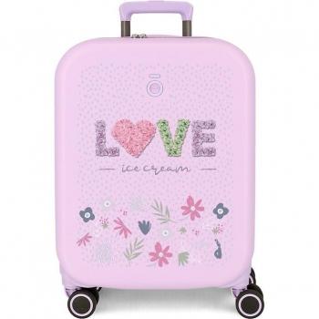 Maleta de cabina Enso Love Ice Cream expandible rígida 55cm lila