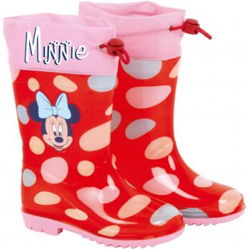 Botas de lluvia Minnie para niñas PVC/Textil Rojas/Rosas Talla 28