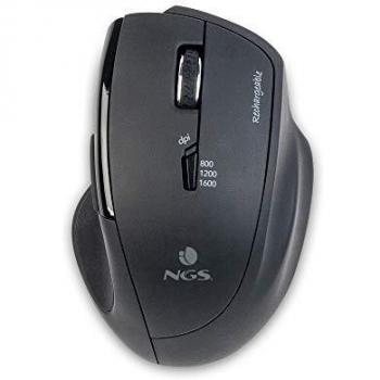 Mouse ottico wireless NGS Spy-RB con DPI regolabile (800/1200/1600) per destrorsi, nero