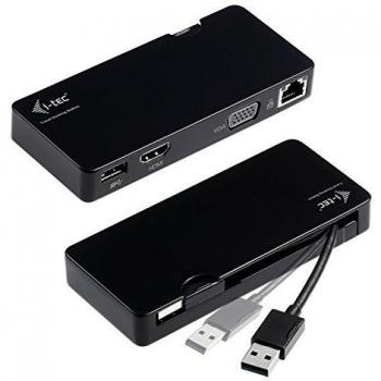 I-tec USB 3.0 Docking Station per Viaggio con HDMI, VGA, GLAN Ethernet e USB-A 3.0 per Windows, MacOS, Android, Linux e ChromeOS incluso cavo USB 3.0