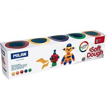 MILAN® Caja 5 frascos 142gr Glitter Soft Dough