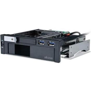 Akasa AK-IEN-01 Lokstor M51 Adattatore Frontale per Dischi Rigidi da 2.5 su 5.25, Nero