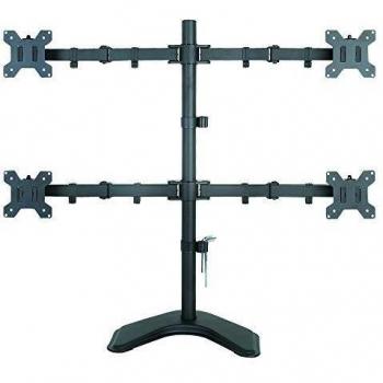 Supporto da Scrivania per 4 Monitor 13-27 con Base Nero