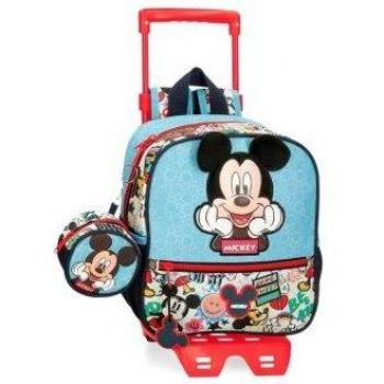 Mochila Disney Mickey Be Cool con carro azul
