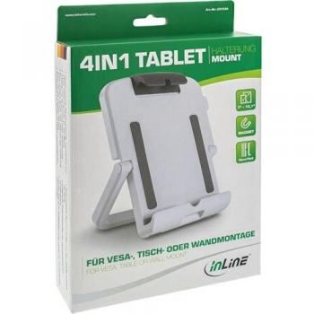 InLine 23153A Tablet Wall and Desk Mount Holder, Universal, 17.78-25.65 cm (7-10.1 inches), White