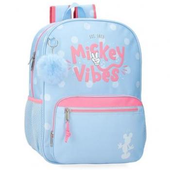 Mochila Disney Mickey Vibes Azul Claro 38 cm