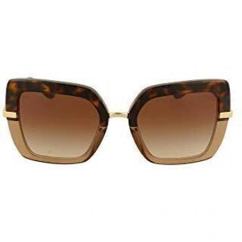 Dolce & Gabbana Gafas de Sol HALF PRINT DG 4373 HAVANA BROWN/BROWN SHADED 52/21/140 mujer