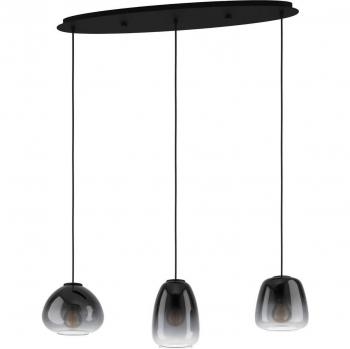Lámpara Colgante Lineal Aguilares 3 Luces Cristal Ahumado