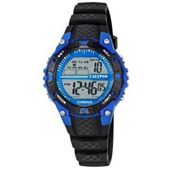 CALYPSO Reloj Modelo K5684/5 de la colección Digital Crush, Caja de 38,00/38,00 mm Azul con Correa de plástico Negro para niño