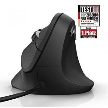 Hama Mouse ergonomico USB Ottico Nero 6 Tasti 1000 dpi