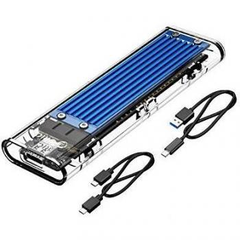 USB3.1 Gen2 10Gbps Trasparente Esterno Disco Rigido per M.2 M-Key/B+M Key 2232/2250/2260/2280 SSD