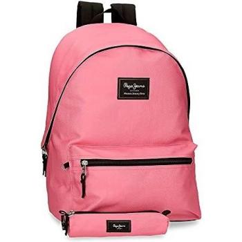 Pepe Jeans Aris Mochila para Portátil + Estuche Escolar 15,6 Rosa 31x44x15 cms Poliéster 23,87L