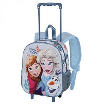 Mochila 3D Frozen 2 Natural con Rueditas Pequeñas Multicolor