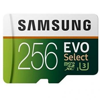 Samsung EVO Select MicroSD 256 GB – UHS‑I U3, 100 MB/s, con adattatore SD