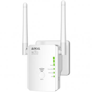 WiFi Range Extender Universale con Antenne Esterne Flessibili e WPS Compatibile Con Tutti i Dispositivi WLAN Bianco