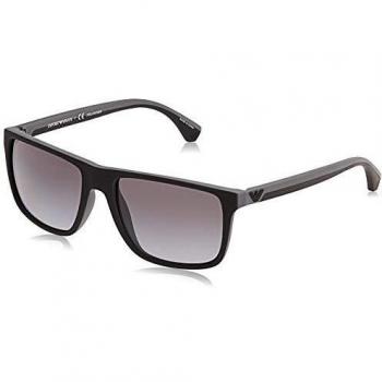 EMPORIO ARMANI 5229T3 Gafas de sol, Black/Grey Rubber, 56 para Hombre