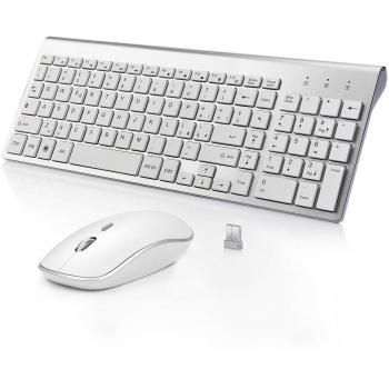BJL Wireless Keyboard and Mouse, Full-size Quiet Slim Numeric Keypad and Ergonomic Mouse with 2400 DPI for PC, Desktop, Computer, Notebook, Laptop, Windows XP /Vista/7/8/10 (QWERTY Italian)