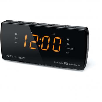 Muse M-185 CR Radio (Reloj, Digital, FM, MW, LED, 3,05 cm (1.2), Ámbar) Negro