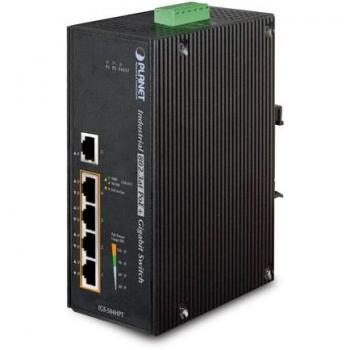 Planet IGS-504HPT Unmanaged Layer 2 Gigabit Ethernet Switch (10/100/1000) Power over Ethernet (PoE) Black Network Switch
