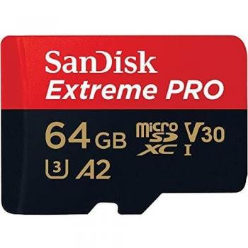 SanDisk 64 GB Extreme PRO scheda microSDXC + adattatore SD + RescuePRO Deluxe, fino a 200 MB/s, prestazioni app A2, UHS-I, Classe 10, U3, V30