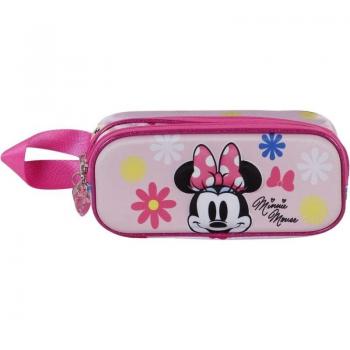 Minnie Mouse Estuche 3D Floral con Compartimento Doble