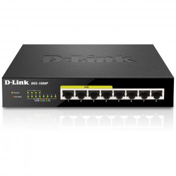 Switch D-Link DGS‑1008P 8P 10/100/1000 GbE PoE