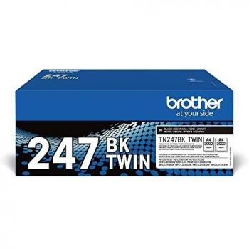 Brother TN247BKTWIN Bundle di 2 Toner, Colore Nero, fino a circa 6000 Pagine Incluse, per Stampanti DCPL3550CDW/ HLL3230CDW/ HLL3270CDW/ MFCL3730CDN/ MFCL3750CDW/ MFCL3770CDW