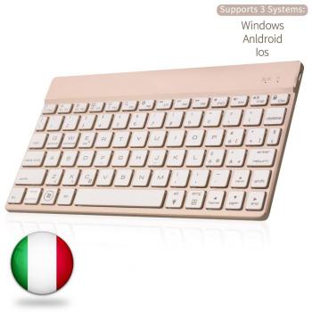 Tastiera Bluetooth italiana retroilluminata con retroilluminazione a 7 colori e flessibilità mobile