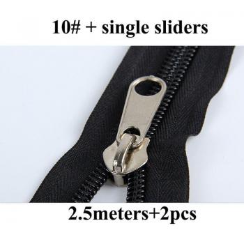 Meetee Bobina de Nylon 8 #10 #2,5 m con Cremallera Deslizadora Doble Lado Abierta