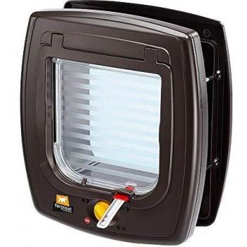 Ferplast Puerta de gato, Marrón (Brown), 22.5 x 10.4 x 25.2 cm(opening: 13.5 x 13.7 cm)