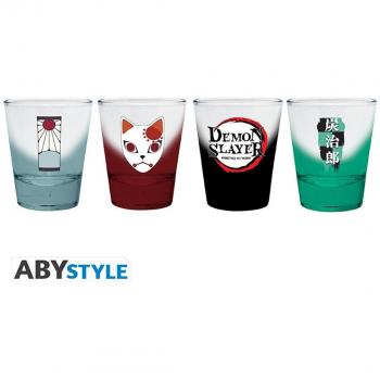 Pack 4 Vasos de Chupito Demon Slayer Símbolos 5cl