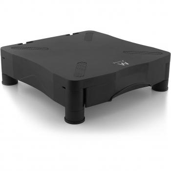 Ewent EW1280 Supporto Monitor da Scrivania con Sollevamento Regolabile, Vano Portaoggetti, Nero – Carico Max 27 kg