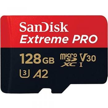 SanDisk Extreme Pro Scheda di Memoria microSDXC da 128 GB e Adattatore SD con App Performance A2 e Rescue Pro Deluxe, fino a 170/90 MB/sec, UHD 4K ready, Classe 10, UHS-I, U3, V30