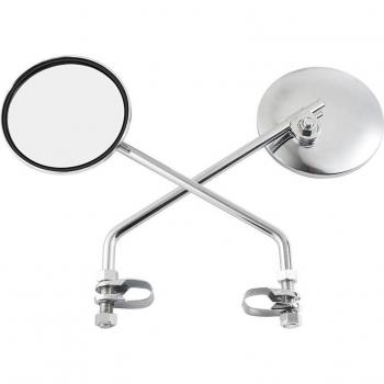 Espejo Retrovisor de Motocicleta 22mm Cromado Redondo