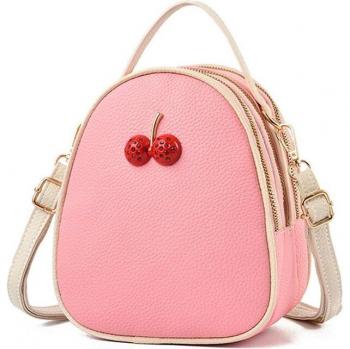 Mini Bolso Redondo Cruzado con Diseño de Cereza para Chicas Adolescentes