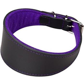 Arppe Collar Galgo Cuero Superfelt Negro y Morado