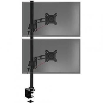 Duronic DM35V2X2: supporto doppio per monitor, verticale, inclinazione e altezza regolabili, VESA 75-100, ergonomico, articolato