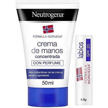 Neutrogena Crema de Manos Concentrada 50ml + Protector Labial SPF 20, 4.8gr