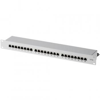Patch Panel Helios Cat 6A 24‑Porte in 1U, grigio chiaro