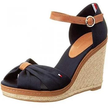Tommy Hilfiger Iconic Elena Sandal, Alpargatas de Cuña Mujer, Azul (Midnight 403), 40 EU