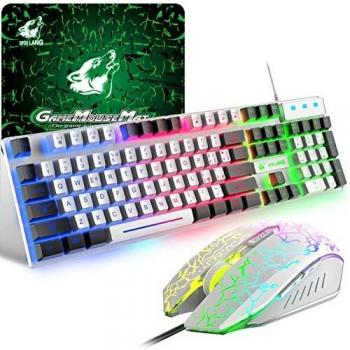Tastiera Gaming QWERTY con Retroilluminazione RGB a Blocchi di Colore