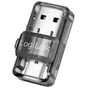 LogiLink BT0054 Adattatore Bluetooth 5.0, USB 3.2, USB-A e USB-C, colore: Trasparente
