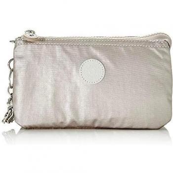 Kipling Creativity L, Monedero para Mujer, Plateado (Metallic Glow), 18.5x11x1.5 cm