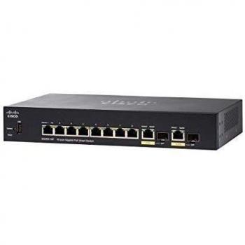 Smart Switch SG250-10P con 10 Porte Gigabit Ethernet e 2 Porte Gigabit Ethernet Combinate SFP, PoE di 62 W, Protezione Limitata a Vita (SG250-10P-K9-EU)