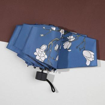 Parapluie rétro auto pour femmes – résistance au vent, protection UV, poignée en bois, motif fleurs et oiseaux